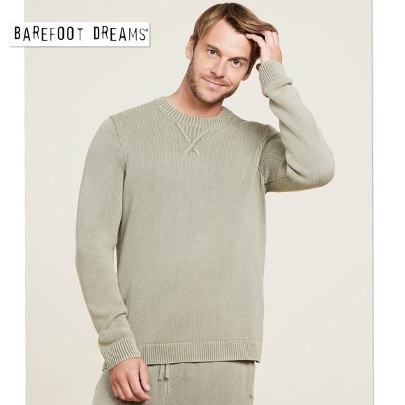 Barefoot Dreams Other - Barefoot Dreams Sunbleached Men's Pullover L Crewneck Sweater Military Olive